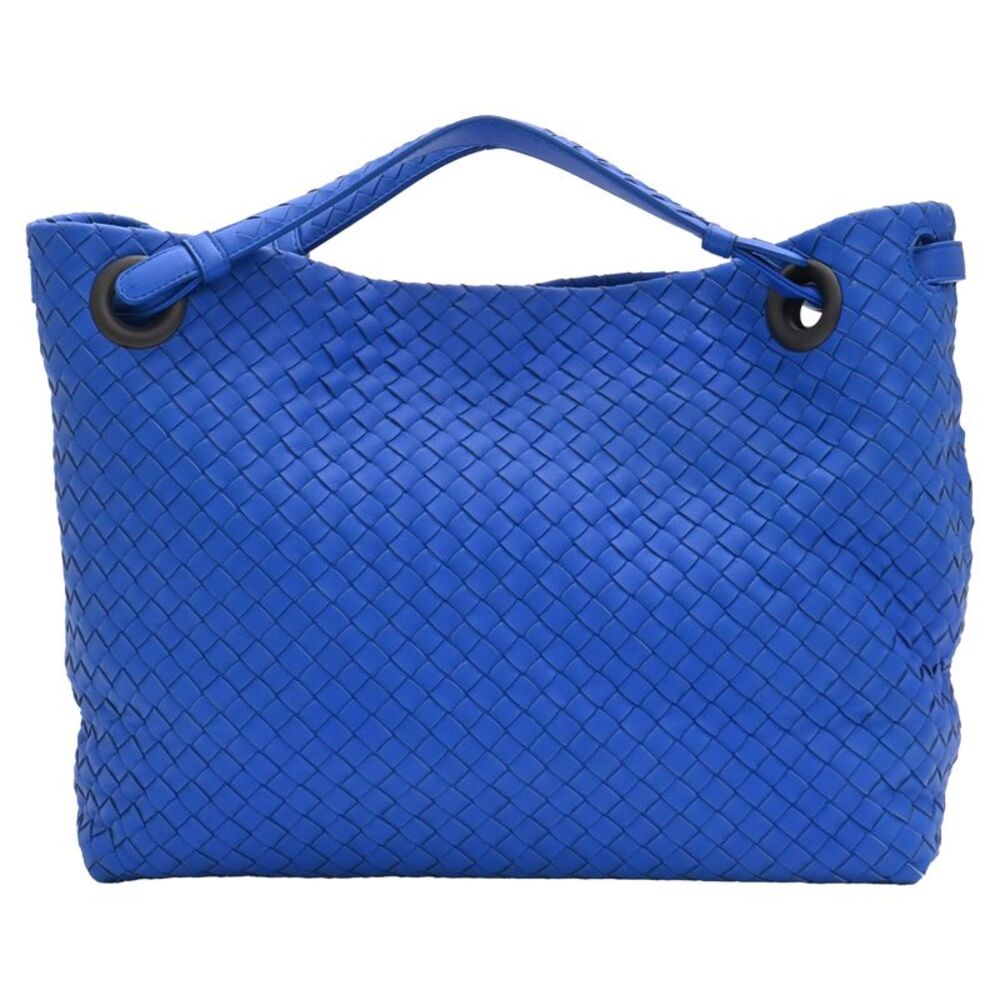 Bottega Veneta Medium Garda Intrecciato Tote Bag in Blue Leather